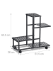 relaxdays Blumenständer in Schwarz - (B)61,5 x (H)60,5 x (T)26 cm