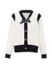 CHANI Damen Strickjacke in Weiss Schwarz