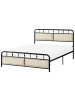Beliani Doppelbett BREUILLET in Schwarz/Beige - (W) 145 x (H) 95 x (L) 207 cm