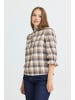 Pulz Langarm-Bluse PZEVIE Regular fit in NAVY GREEN BROWN CHECK