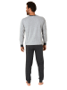 NORMANN Pyjama langarm Schlafanzug Bündchen - 70414 in grau