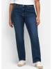 sheego Gerade Jeans in dark blue denim