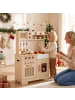 COSTWAY Kinderküche Spielküche ab 3 Jahren in Hellbraun