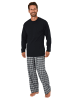 NORMANN Schlafanzug Pyjama lang Flanell Hose - 37980 in marine