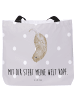 Mr. & Mrs. Panda Tote Bag Otter Kopfüber mit Spruch in Grau Pastell