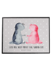 Mr. & Mrs. Panda Tischunterlage Axolotl Liebe mit Spruch in Grau Pastell
