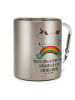 Mr. & Mrs. Panda Edelstahlbecher Einhorn Regenbogen mit Spruch in Silber
