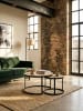 KADIMA DESIGN Couchtisch Industrial | Massivholz, 2er-Set, Metallbeine Schwarz in Beige