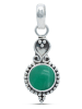 mantraroma 925er Silber - Ketten (L) 11 x (B) 30 mm mit grüner Onyx