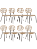 Beliani 8er-Set Gartenstuhl PRATELLO in /Beige/Schwarz