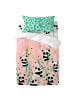 Happy Friday Panda garden Bettbezug set 2 teiliges