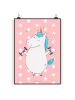 Mr. & Mrs. Panda Poster Einhorn Fitness ohne Spruch in Rot Pastell