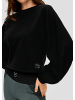 QS Sweatshirt langarm in Schwarz