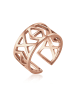 Elli Ring 925 Sterling Silber Geo, Zahlen in Rosegold