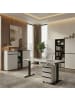 KADIMA DESIGN Büro-Set, Schreibtisch & Rollcontainer, Einstellbar 68-91 cm in Greige-Schwarz