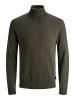 Jack & Jones Dünner Rollkragen Strickpullover Rundhals Basic Sweater JJEEMIL in Grün