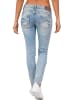 Cipo & Baxx Damen Slim Fit Jeans Stonewashed in Light Blue