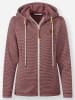 WITT WEIDEN Fleece-Jacke in rotbraun-ecru-geringelt