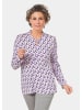 GOLDNER Kurzgröße:  Druckshirt mit besonderem Ausschnitt in opalflieder / gemustert