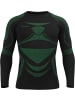 normani normani 2 x Thermooberteil Langarm Shirt Skiunterwäsche für Herren in Schwarz/Grün