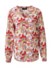 Aniston CASUAL Schlupfbluse in weiß-rosa-rot-senf-lila