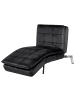 Beliani Chaiselongue LOIRET in Schwarz/Silber - (W) 179 x (H) 93 x (L) 76 cm