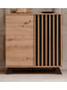 Furn.Design Kommode Eiche Artisan, grau 80 cm, Anrichte mit 3D-Lamellen, Industrial Design