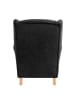 58 aufm Kessel OHRENSESSEL Karlen Bezug Veloursstoff Buche natur / schwarz
