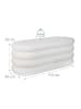 relaxdays Sitzbank in Weiß - (B)110 x (H)42 x (T)45 cm