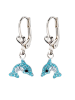 schmuck23 Ohrringe 925 Silber Delfin in Blau