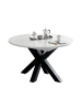 58 aufm Kessel ESSTISCH Rund ausziehbar Edda 9 130x130x78 Küchentisch Schwarz/Weiß