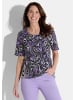 GOLDNER Baumwollshirt mit organischem Muster in lila / schwarz / grau / gemustert