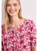 Street One Knielanges Tunika-Kleid mit Split Neck und Muster in Off White