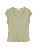 Marc O'Polo Pointelle-T-Shirt slim in Smooth Sage