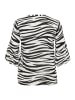 KAFFE curve Kurzarm-Bluse KCleane Regular fit in Chalk/Black Animal