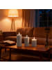 relaxdays 3 x LED Kerzen in Hellgrau