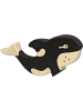 Holztiger Orca-Wal aus Holz in schwarz, weiß