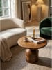 KADIMA DESIGN Couchtisch rund, Massivholz, handgefertigt, Modern
