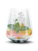 Mr. & Mrs. Panda Blümchentail Glas Igel Herzen ohne Spruch in Transparent