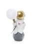 COFI 1453 Astronauten-Nachtlampe mit Mondmotiv Weiß in Weiß