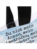 Mr. & Mrs. Panda Shopper Anker Blau Design mit Spruch in Weiß