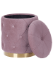 Beliani 2er-Set Pouf PUEBLO in Rosa/Gold
