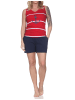 NORMANN Ärmelloser Spaghetti Pyjama Schlafanzug Shorty Maritimer Look in rot