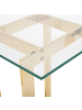 Beliani Beistelltisch CRYSTAL in Gold/Transparent - (W) 40 x (H) 52 x (L) 40 cm