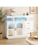 HOMCOM Sideboard-100L x 35B x 80H cm-Weiß