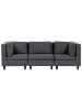 Beliani 3-tlg 3-Sitzer Sofa UNSTAD in Grau/Schwarz