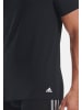 Adidas Sportswear Unterhemd / Shirt Kurzarm Active Flex Cotton 3 Stripes in Schwarz