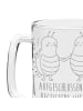 Mr. & Mrs. Panda Gravur Bierkrug Sternzeichen Zwilling mit Spruch in Transparent
