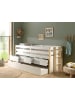 58 aufm Kessel KOJENBETT mit Schubladen Karissa 219x100x98 Massivholz+MDF Weiß/natur