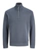 Jack & Jones Pullover JPRBLAMILANO STITCH KNIT HALF ZIP in Grau